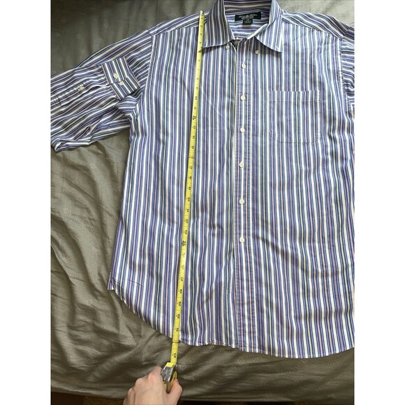 VTG Brooks Brothers Shirt Mens Large L Blue Stripes Country Club Made in USA - Picture 8 of 13